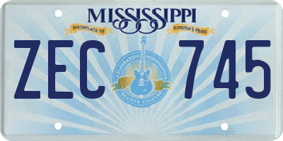 MS license plate ZEC745