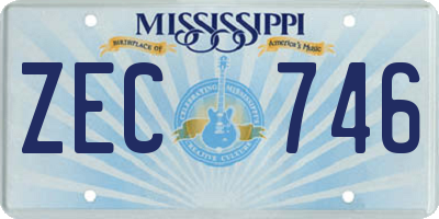 MS license plate ZEC746
