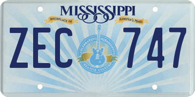 MS license plate ZEC747