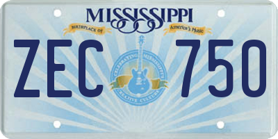 MS license plate ZEC750