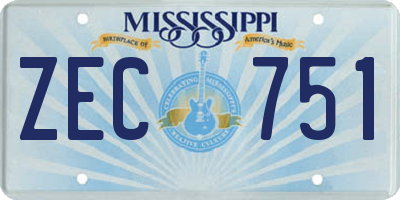 MS license plate ZEC751