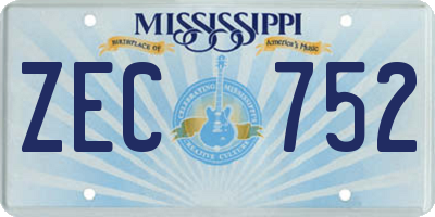 MS license plate ZEC752