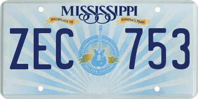 MS license plate ZEC753