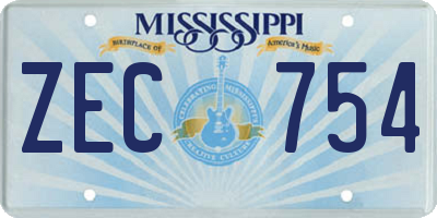 MS license plate ZEC754