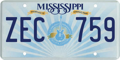 MS license plate ZEC759