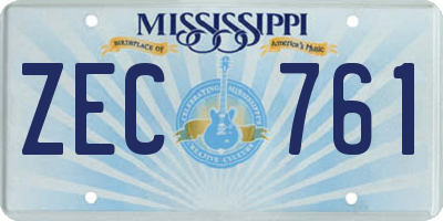MS license plate ZEC761