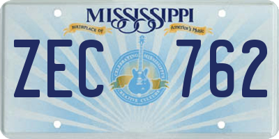 MS license plate ZEC762