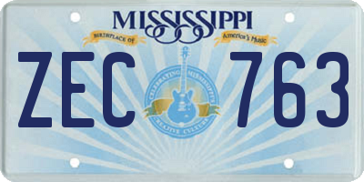 MS license plate ZEC763