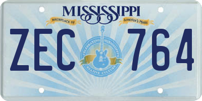 MS license plate ZEC764