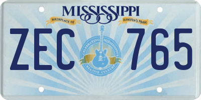 MS license plate ZEC765