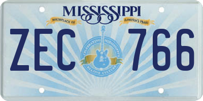 MS license plate ZEC766