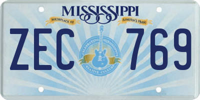MS license plate ZEC769