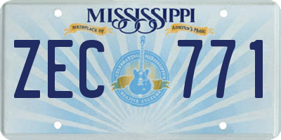 MS license plate ZEC771
