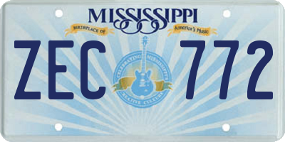 MS license plate ZEC772