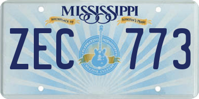 MS license plate ZEC773