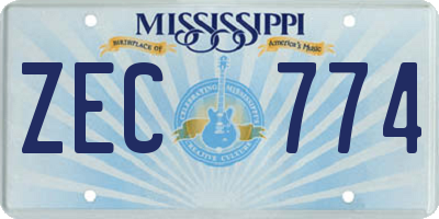 MS license plate ZEC774