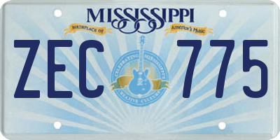 MS license plate ZEC775