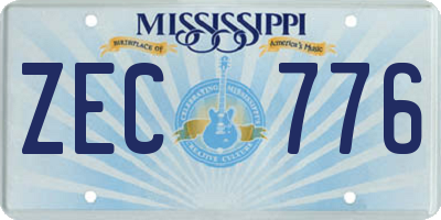 MS license plate ZEC776
