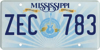 MS license plate ZEC783