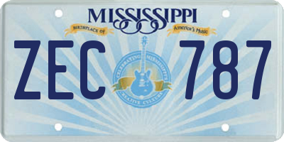 MS license plate ZEC787