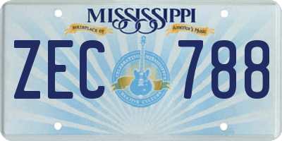 MS license plate ZEC788