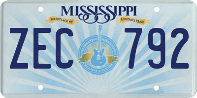 MS license plate ZEC792