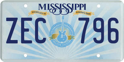 MS license plate ZEC796