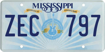MS license plate ZEC797