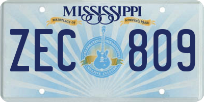 MS license plate ZEC809