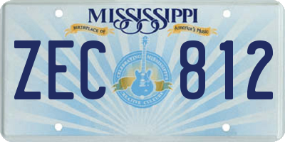 MS license plate ZEC812