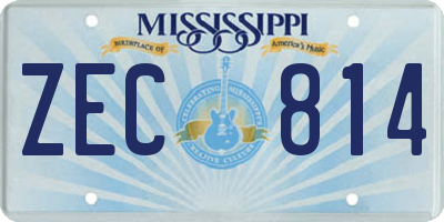 MS license plate ZEC814