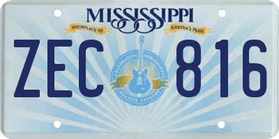 MS license plate ZEC816