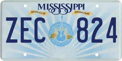 MS license plate ZEC824