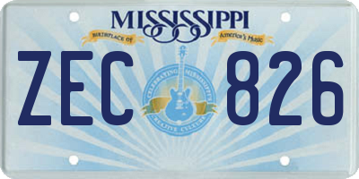 MS license plate ZEC826