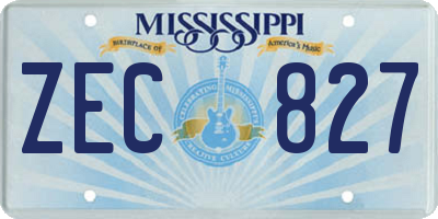 MS license plate ZEC827