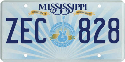 MS license plate ZEC828