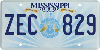 MS license plate ZEC829