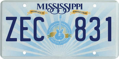 MS license plate ZEC831