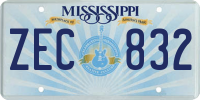 MS license plate ZEC832