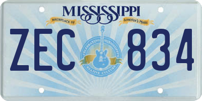 MS license plate ZEC834