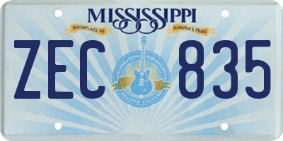 MS license plate ZEC835