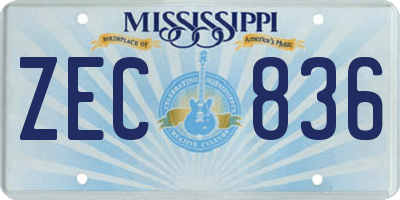 MS license plate ZEC836