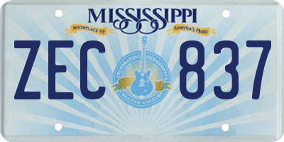 MS license plate ZEC837