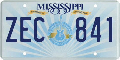 MS license plate ZEC841