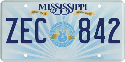 MS license plate ZEC842