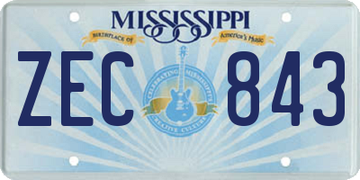 MS license plate ZEC843