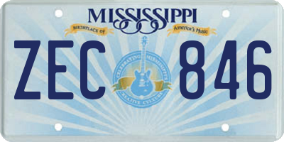 MS license plate ZEC846