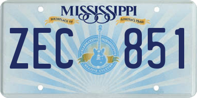 MS license plate ZEC851