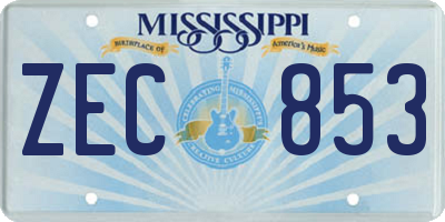MS license plate ZEC853