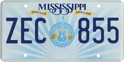 MS license plate ZEC855